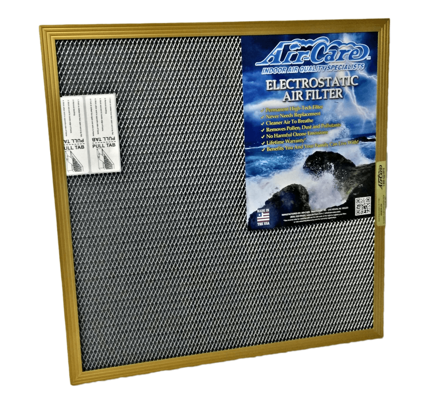 Air Care 20x25x1  GOLD Electrostatic Filter Washable Save $$$ Permanent 
