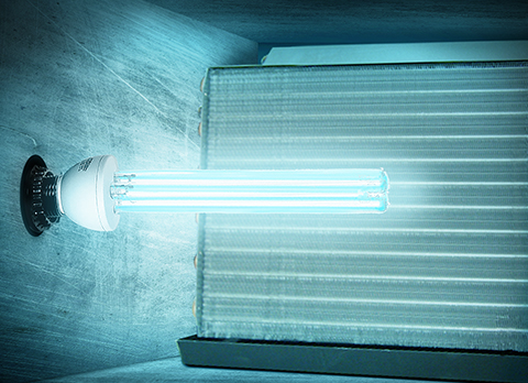 UVC Max 25 illustration inside an air conditioning unit