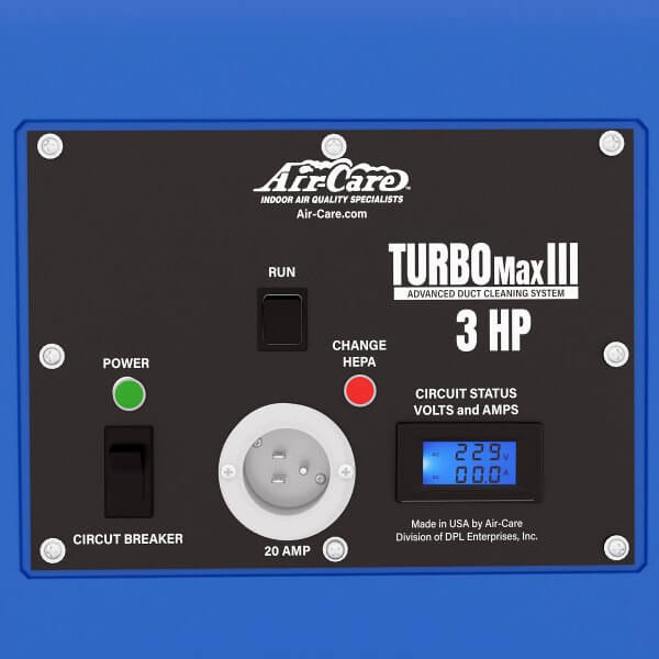 turbomax 3 control panel close-up